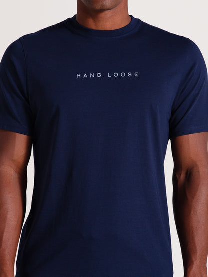 Camiseta Azul Marinho Manga Curta Especial Hang Loose Institution