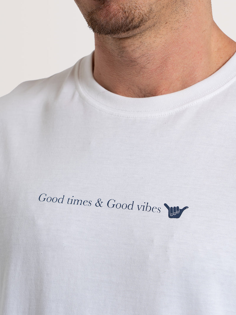 Camiseta Especial Branca Hang Loose Vibes