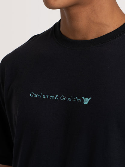Camiseta Especial Preta Hang Loose Vibes