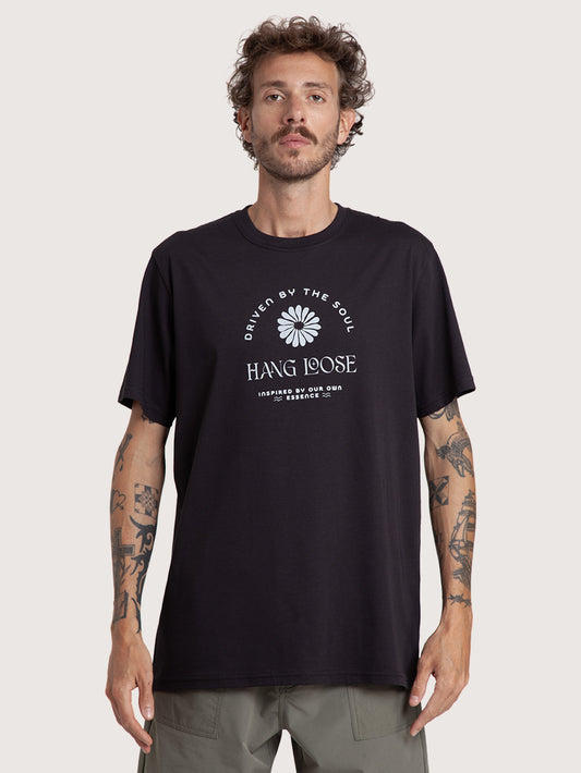 Camiseta Preta Especial Hang Loose Daisy