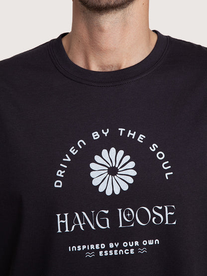 Camiseta Preta Especial Hang Loose Daisy
