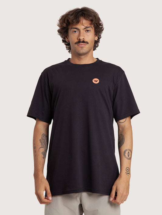 Camiseta Manga Curta Preta Hang Loose Sentence