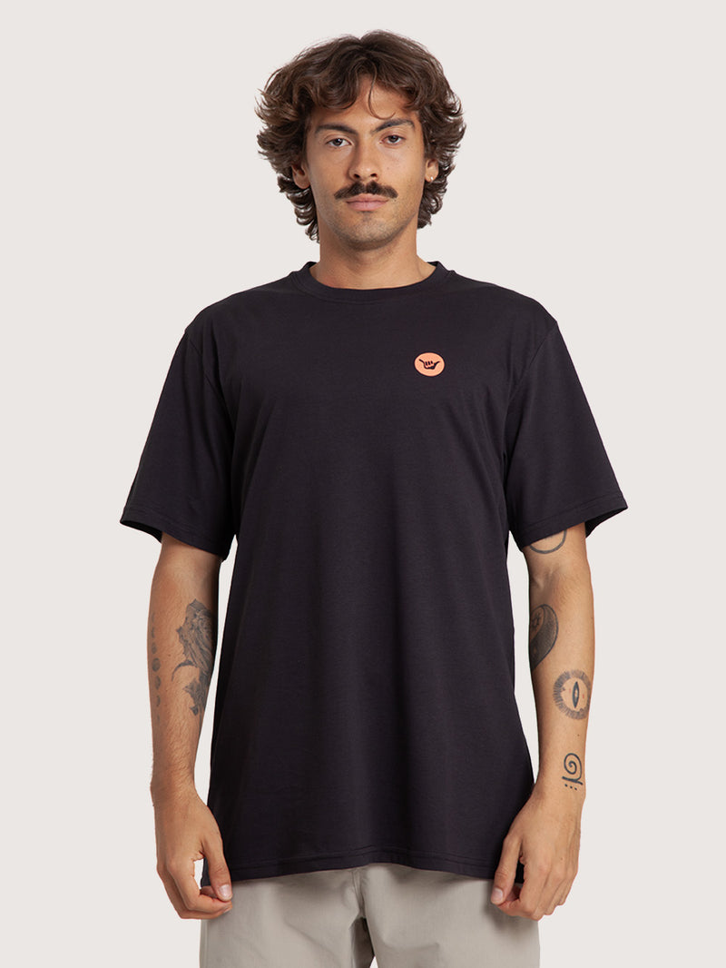 Camiseta Manga Curta Preta Hang Loose Sentence