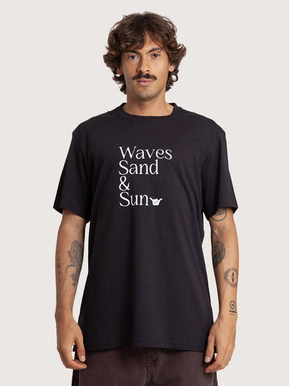 Camiseta Preta Especial Hang Loose Paradise