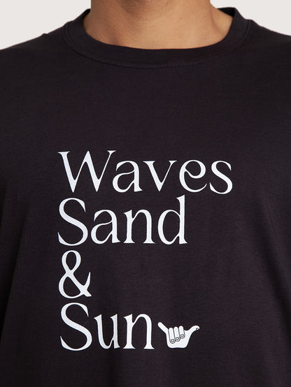 Camiseta Preta Especial Hang Loose Paradise