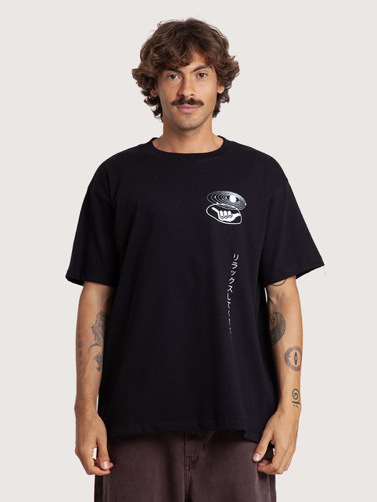 Camiseta Loose Fit Preta Hang Loose Astor