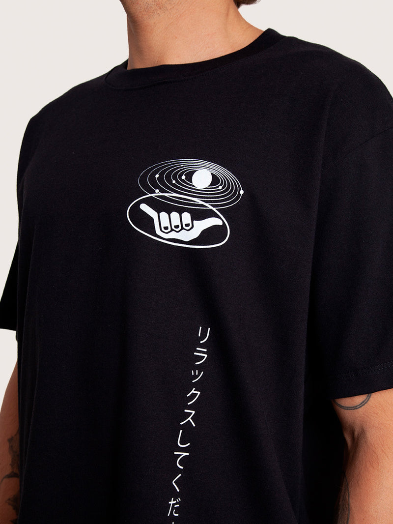 Camiseta Loose Fit Preta Hang Loose Astor