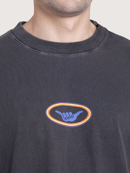 Camiseta Preta Estonada Especial Hang Loose Thunder