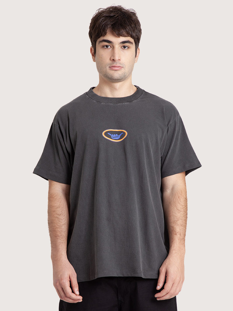 Camiseta Preta Estonada Especial Hang Loose Thunder