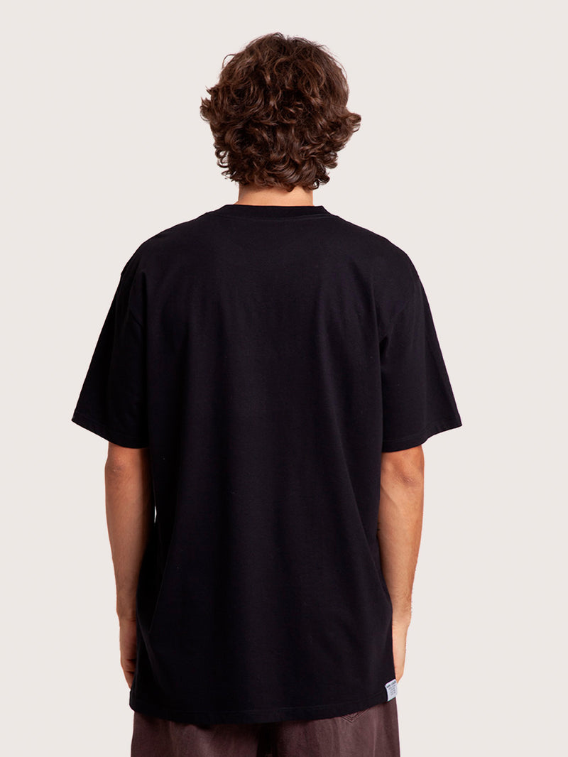 Camiseta Loose Fit Preta Masculina Hang Loose Typo
