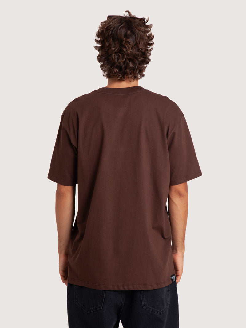 Camiseta Loose Fit Marrom Masculina Hang Loose Typo