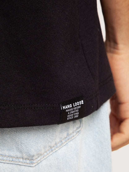 Camiseta Manga Curta Preta Hang Loose Label