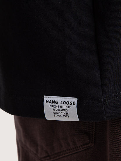 Camiseta Especial Preta Hang Loose Flat