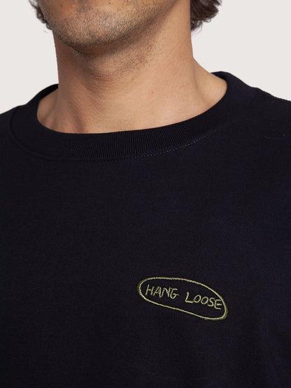 Camiseta Especial Preta Hang Loose Flat