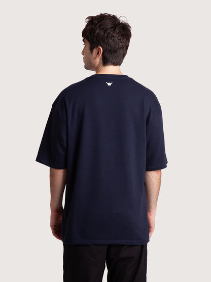 Camiseta Hang Loose Azul Marinho Xbilla Loose Fit