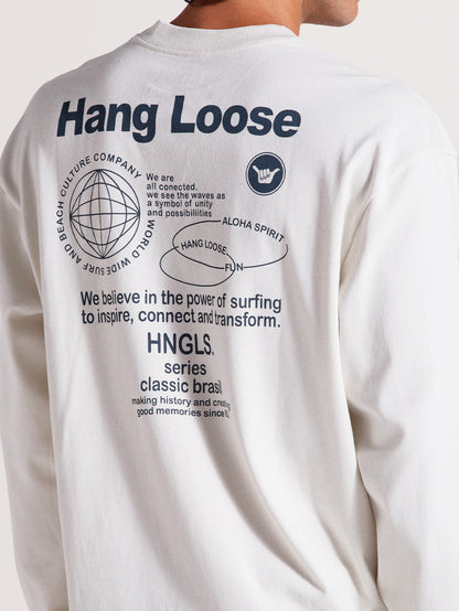 Camiseta Off White Manga Longa Especial Hang Loose New Order