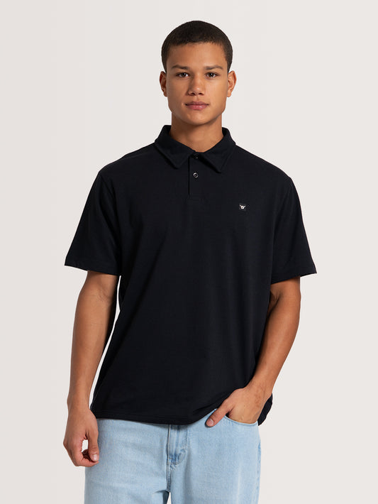 Camisa Gola Polo Preta Hang Loose Basic