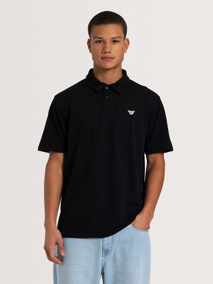 Camisa Gola Polo Preta Hang Loose Label