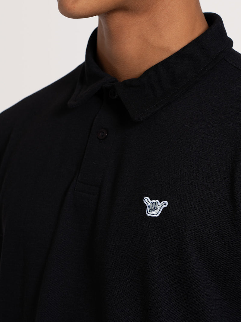 Camisa Gola Polo Preta Hang Loose Label