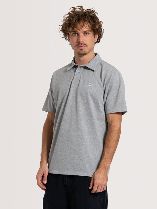 Camisa Gola Polo Mescla Cinza Hang Loose Label
