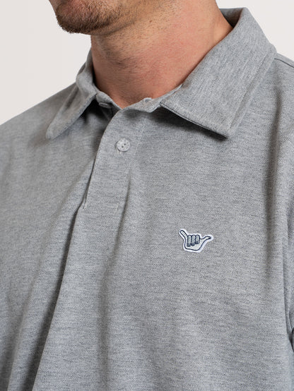 Camisa Gola Polo Mescla Cinza Hang Loose Label
