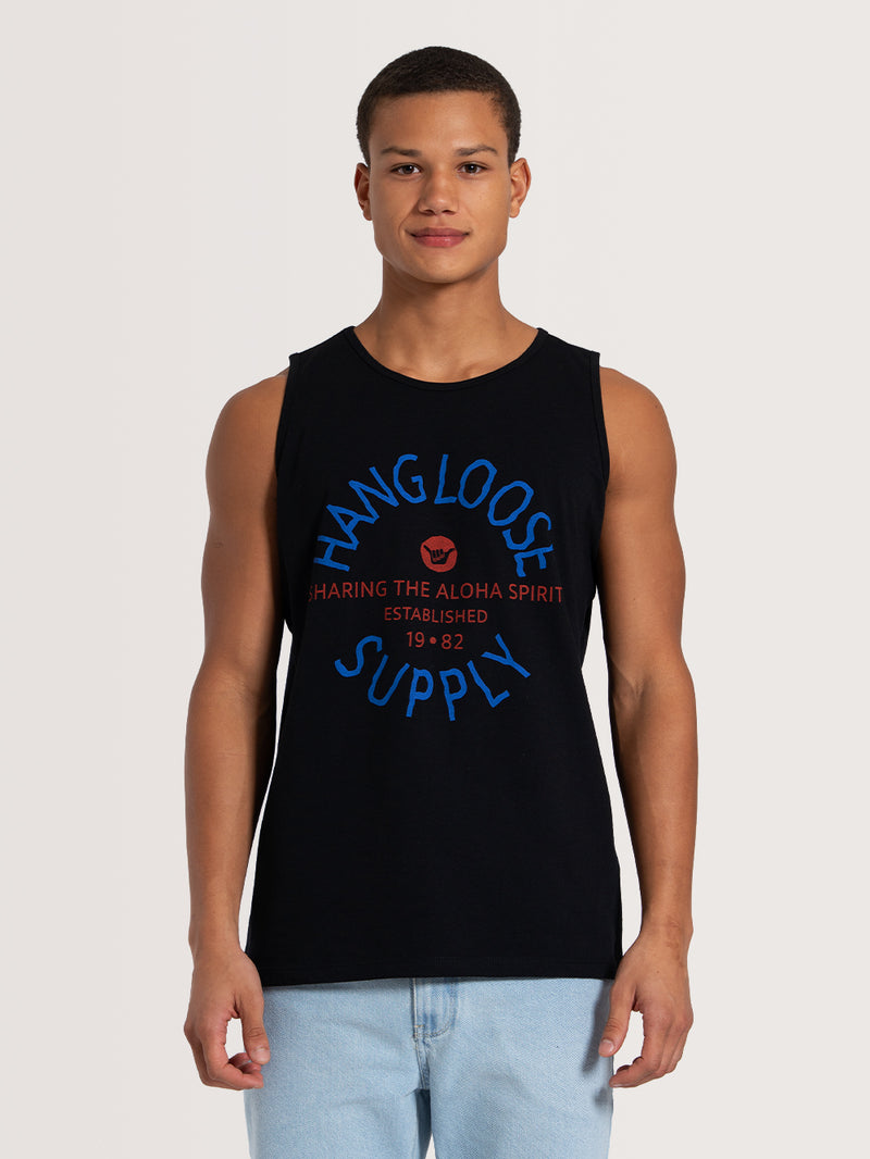 Regata Preta Hang Loose Aloha