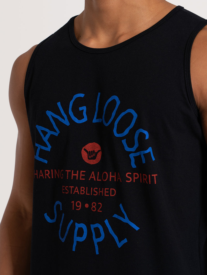 Regata Preta Hang Loose Aloha