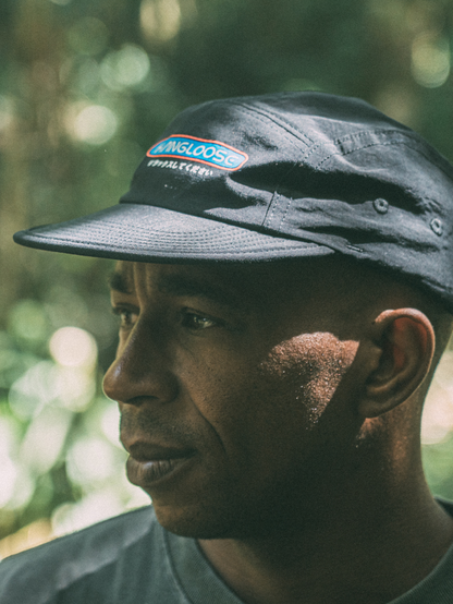 Boné Preto Hang Loose Kanji Five Panel com Aba em EVA