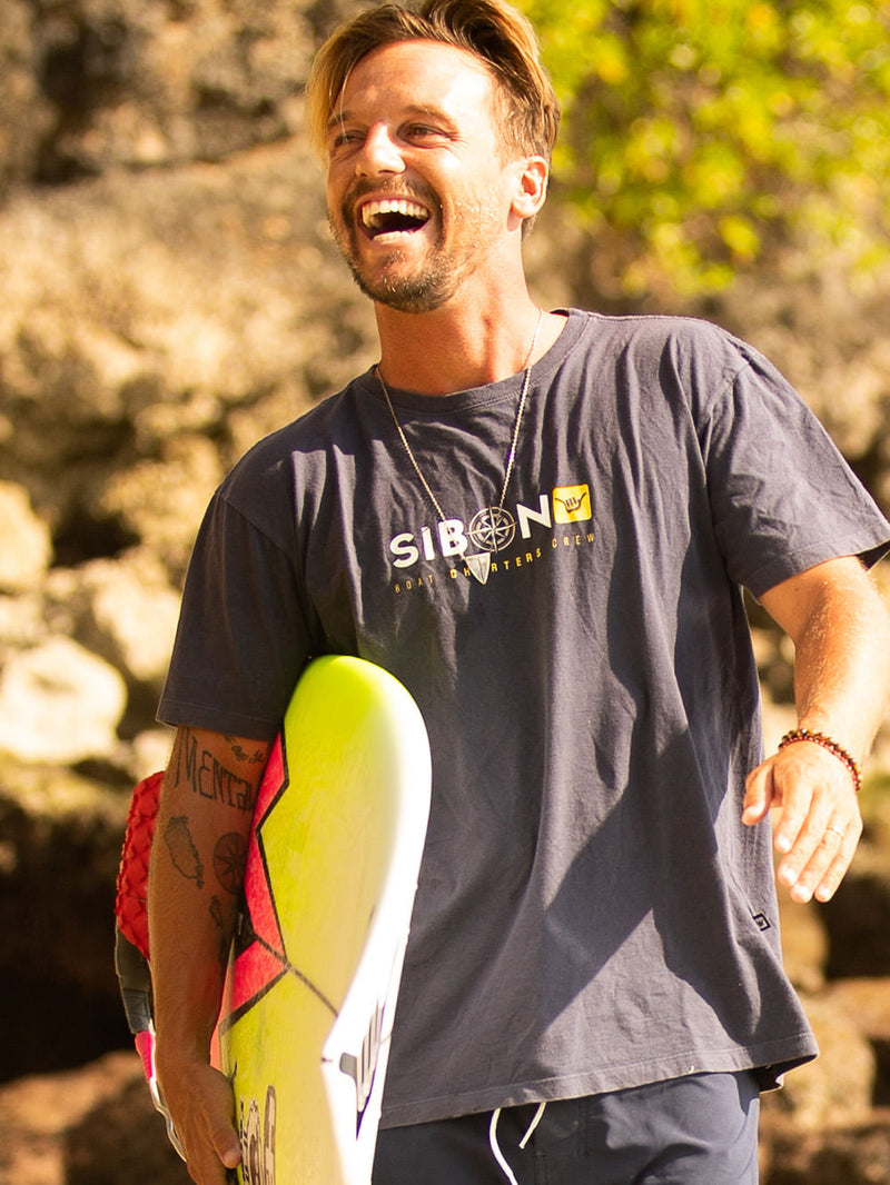 Camiseta Sibon Charters x Hang Loose Compass Marinho