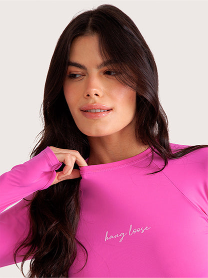 Camiseta Surf Basic Hang Loose Rosa