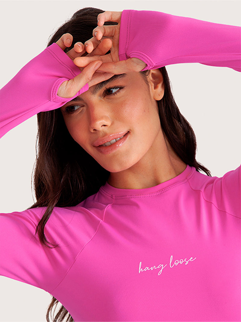 Camiseta Surf Basic Hang Loose Rosa