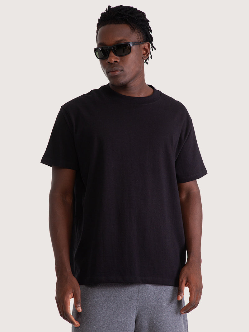 Camiseta Especial Manga Curta Surfer Preta Loose Fit