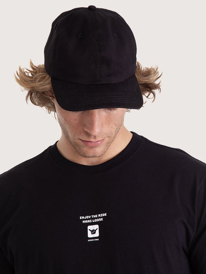 Camiseta Manga Curta Hang Loose Mini Preta