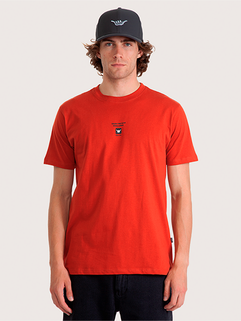 Camiseta Manga Curta Hang Loose Mini Vermelha