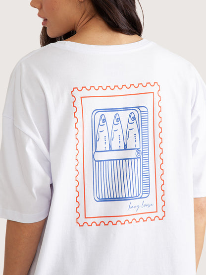 Camiseta Hang Loose Sardines Branca Feminina