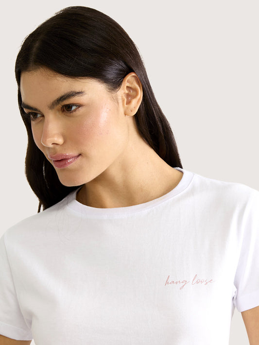 Camiseta Hang Loose Type Branca Feminina