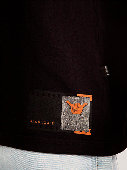 Camiseta Manga Curta Hang Loose Photo Preta