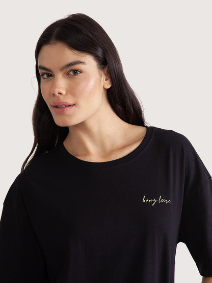 Camiseta Hang Loose Sardines Preta Feminina