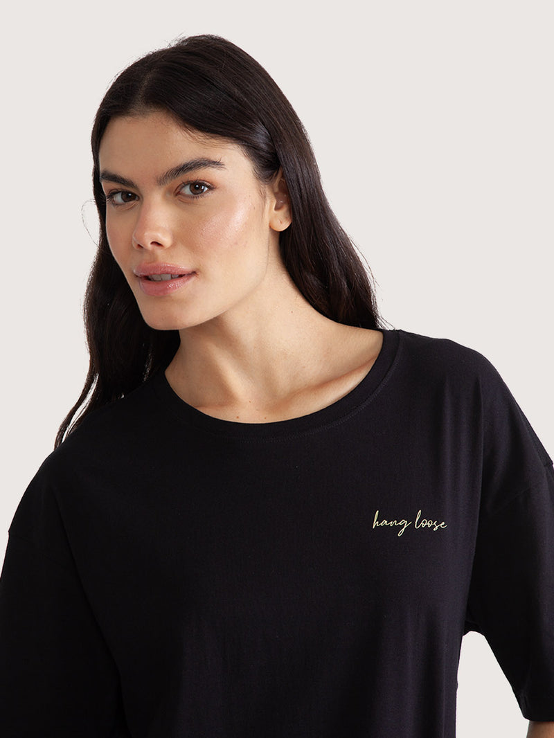 Camiseta Hang Loose Sardines Preta Feminina