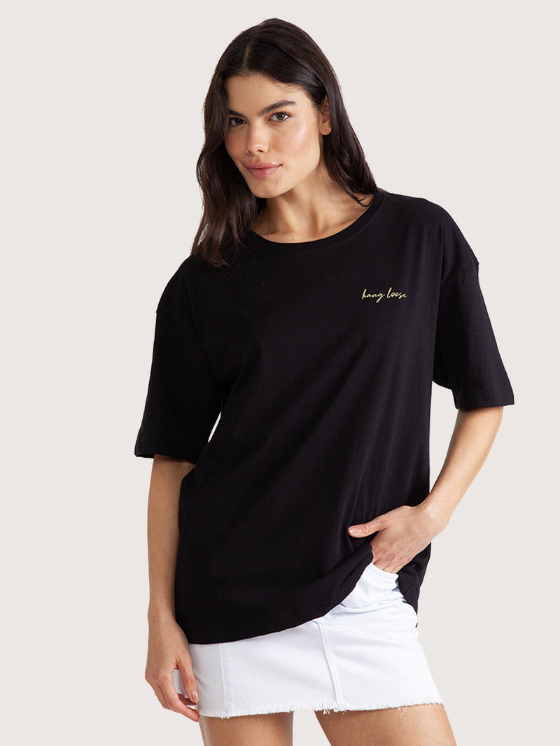 Camiseta Hang Loose Sardines Preta Feminina
