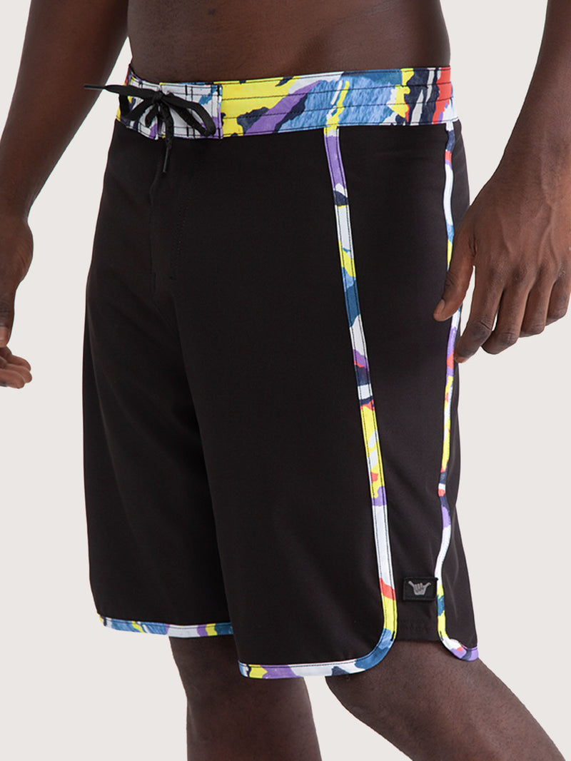 Boardshorts 19" Hang Loose Block Preto