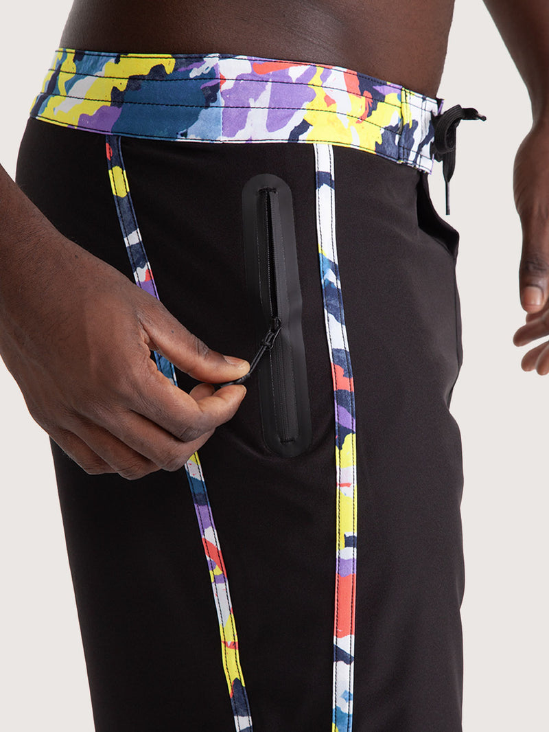 Boardshorts 19" Hang Loose Block Preto