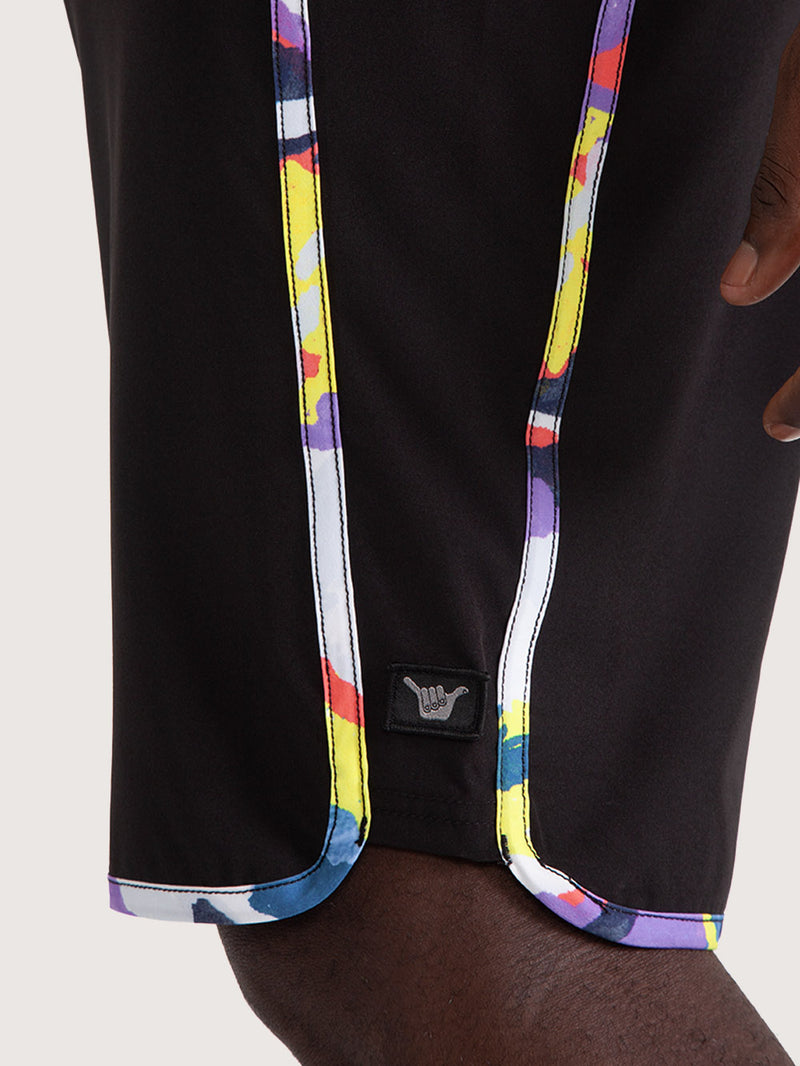 Boardshorts 19" Hang Loose Block Preto