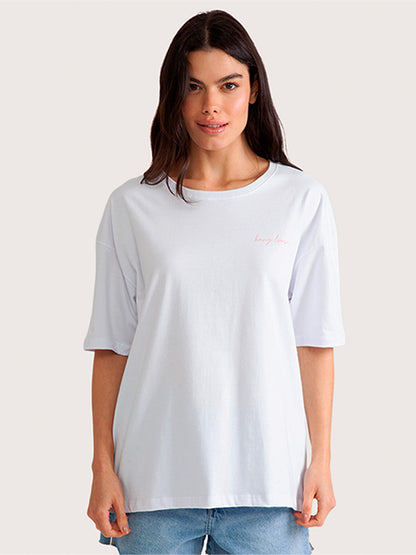 Camiseta Hang Loose Lobster Oversized Branca