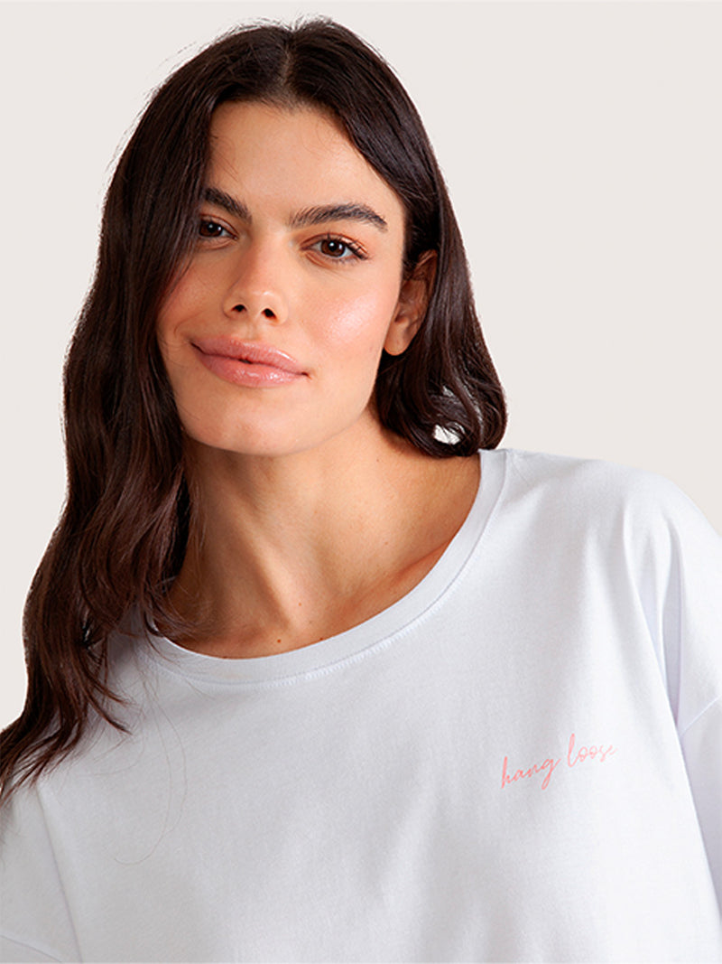 Camiseta Hang Loose Lobster Oversized Branca