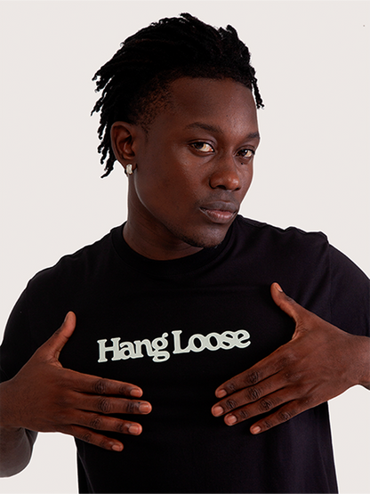 Camiseta Manga Curta Hang Loose Typo Preta