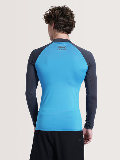 Camiseta Surf Manga Longa Azul Hang Loose Pro II