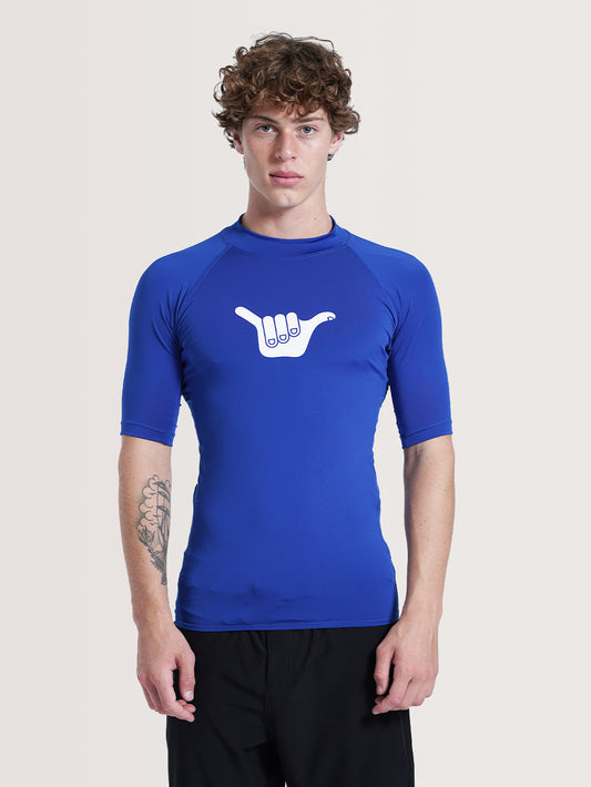 Camiseta Surf Manga Curta Azul Hang Loose Lanai