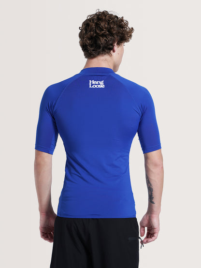 Camiseta Surf Manga Curta Azul Hang Loose Lanai
