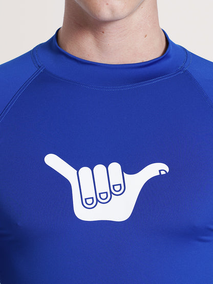 Camiseta Surf Manga Curta Azul Hang Loose Lanai